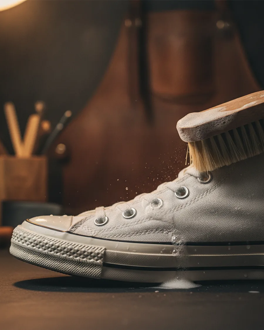 Nettoyage d'une paire de Converse Chuck Taylor en toile blanche