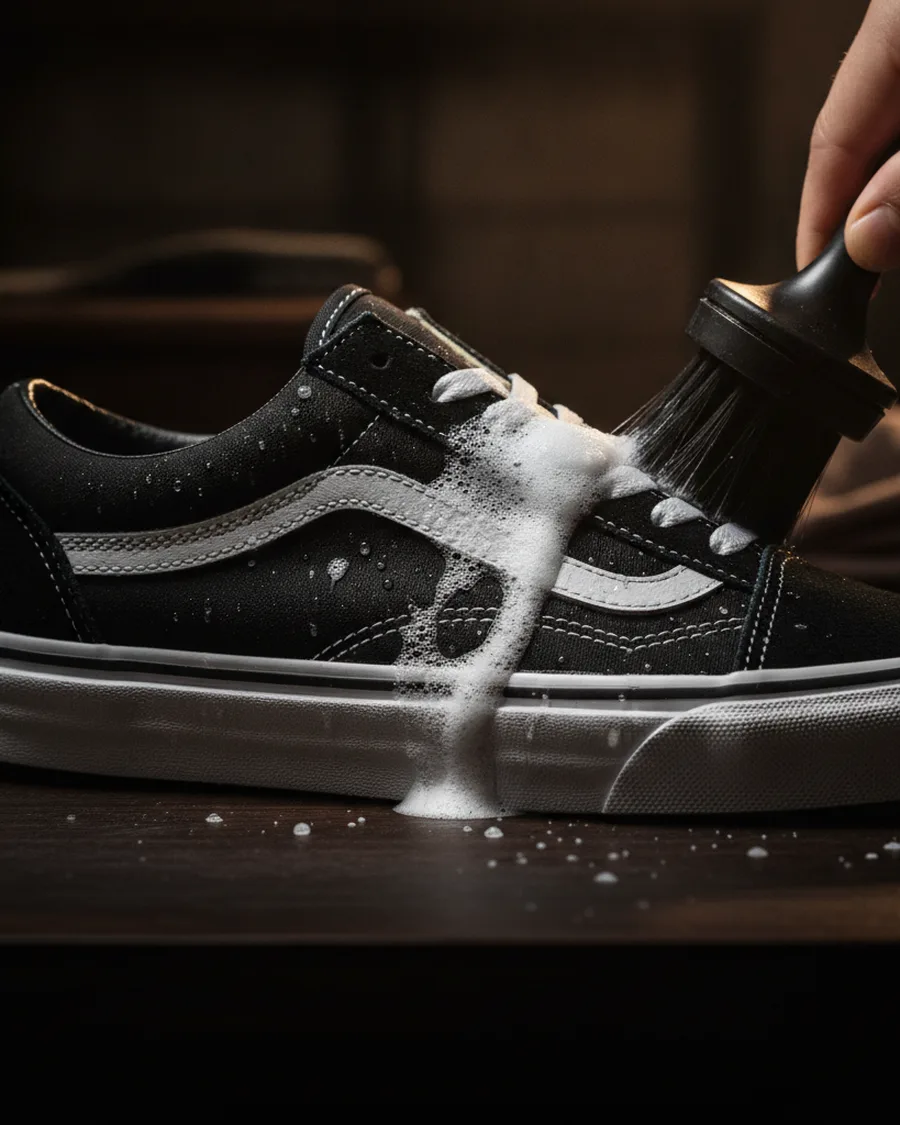 Nettoyage d'une paire de Vans Old Skool en toile et daim